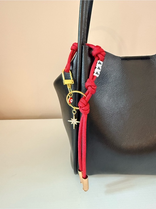 Accessories - NEW 444 Angel Number Red Evil Eye North Star crystal Gold bag charm